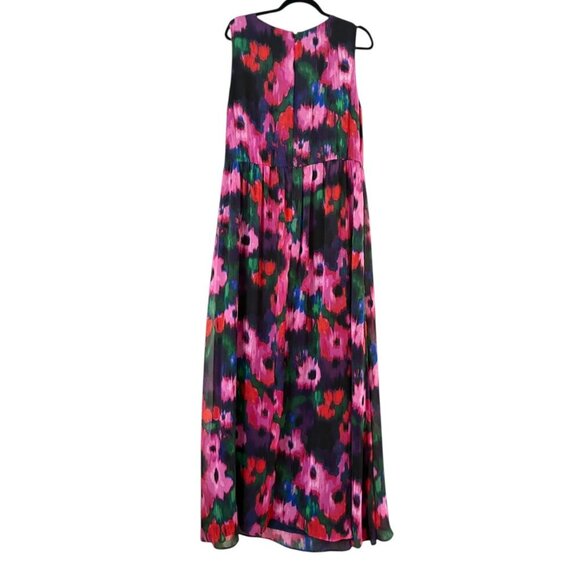 Eliza J Peony Print Chiffon Maxi Dress Size 14W - Picture 4 of 11